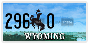 2960  license plate in WY