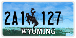 2A1127  license plate in WY