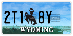 2T18Y  license plate in WY