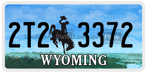 2T23372 license plate in Wyoming