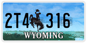 2T4316  license plate in WY