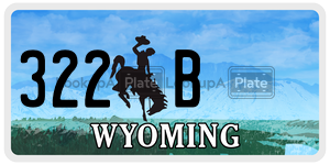 322B  license plate in WY