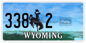 3382 license plate in Wyoming