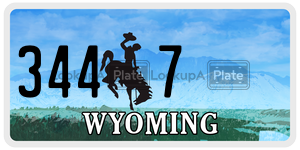 3447 license plate in Wyoming