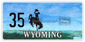 35  license plate in WY