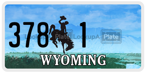 3781 license plate in Wyoming
