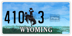 4103  license plate in WY