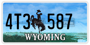 4T3587  license plate in WY