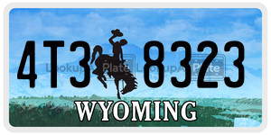 4T38323 license plate in Wyoming