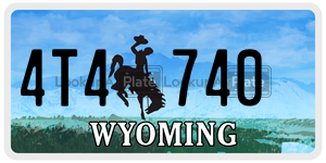 4T4740  license plate in WY