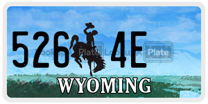 5264E license plate in Wyoming