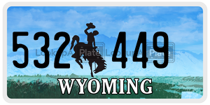 532449 license plate in Wyoming