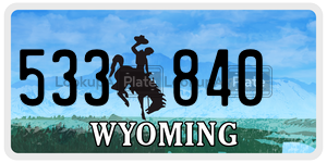 533840 license plate in Wyoming