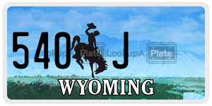 540J  license plate in WY