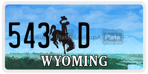 543D  license plate in WY