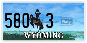 5803  license plate in WY