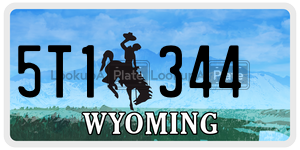 5T1344 license plate in Wyoming