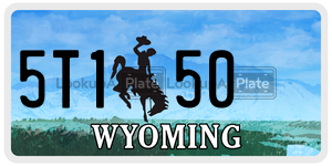 5T150  license plate in WY