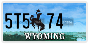 5T574  license plate in WY