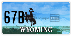 67B  license plate in WY