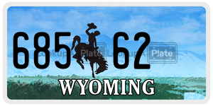 68562  license plate in WY