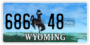 68648  license plate in WY