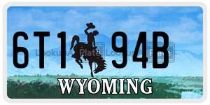 6T194B  license plate in WY