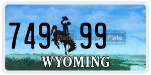 74999  license plate in WY