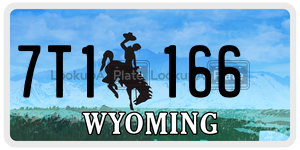 7T1166  license plate in WY