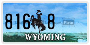8168  license plate in WY