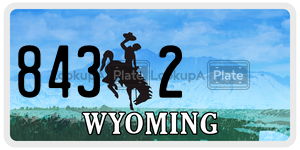 8432 license plate in Wyoming