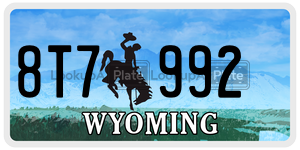 8T7992  license plate in WY