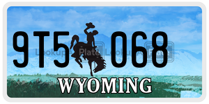 9T5068  license plate in WY