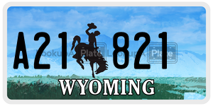 A21821 license plate in Wyoming