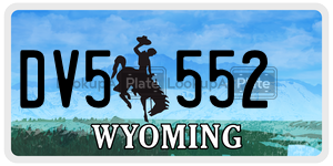 DV5552  license plate in WY