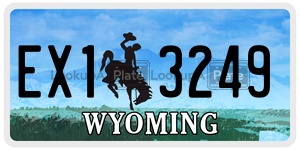 EX13249 license plate in Wyoming